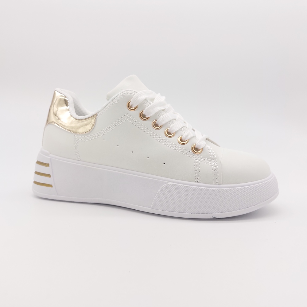 λευκό - χρυσό sneakers blondie