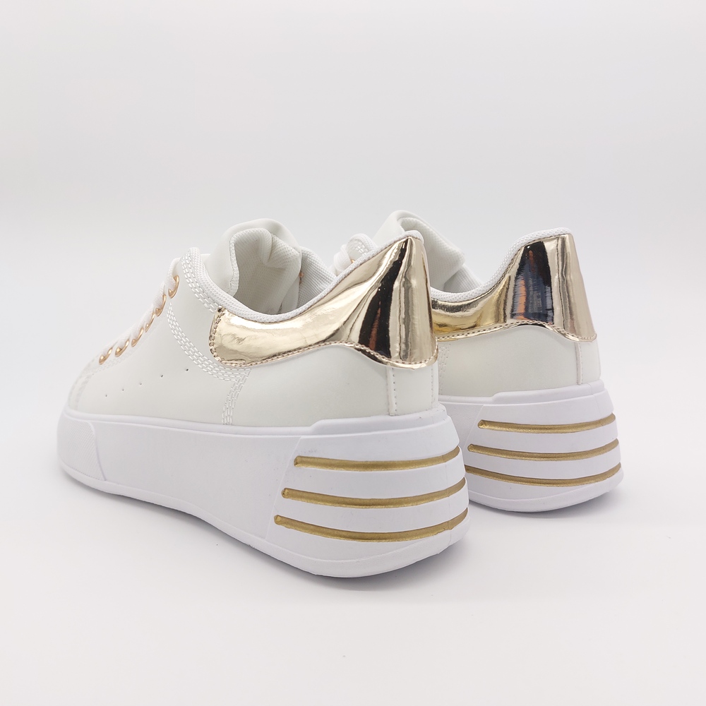 λευκό - χρυσό sneakers blondie